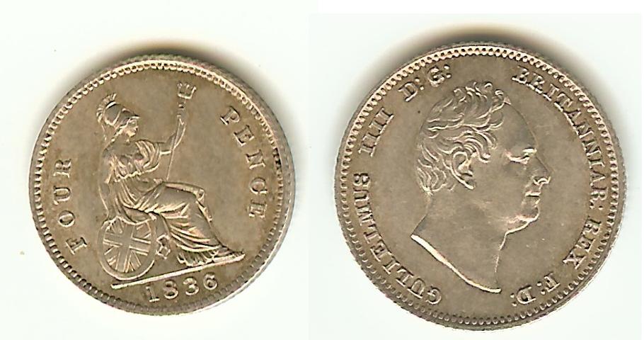 English 4 pence 1836 Unc.